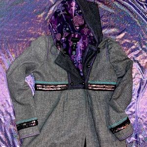 Custo Barcelona size 38 gray tweed embellished